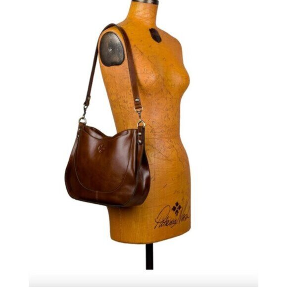 Patricia Nash Caletta Hobo Crossbody Handag Distessed VTG Leather Cognac - Picture 5 of 16